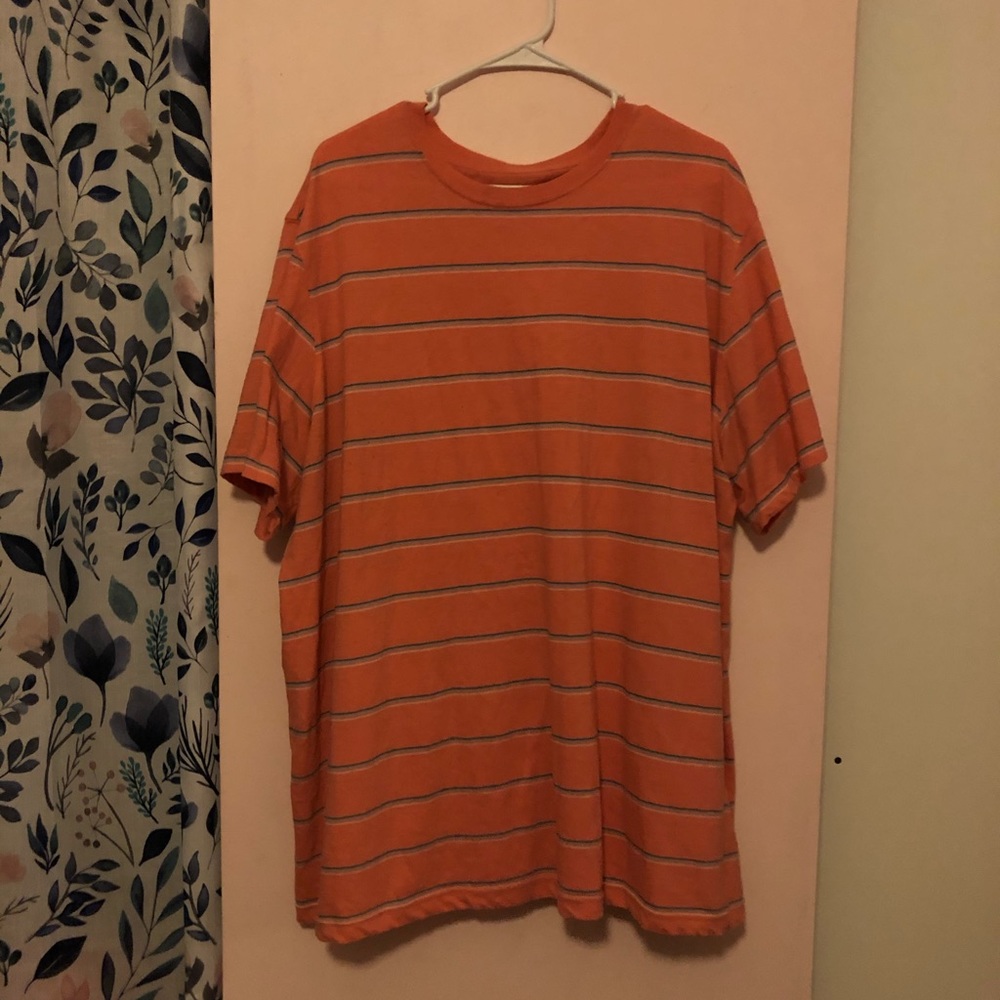 Coral striped tee